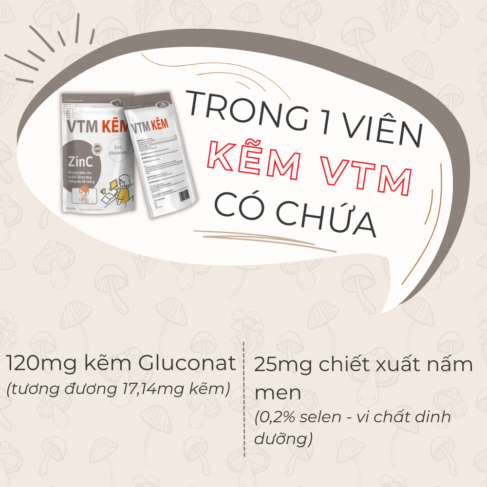 Mô tả Viên uống VTM bổ sung Kẽm ZinC hỗ trợ tăng cường sức đề kháng - 2