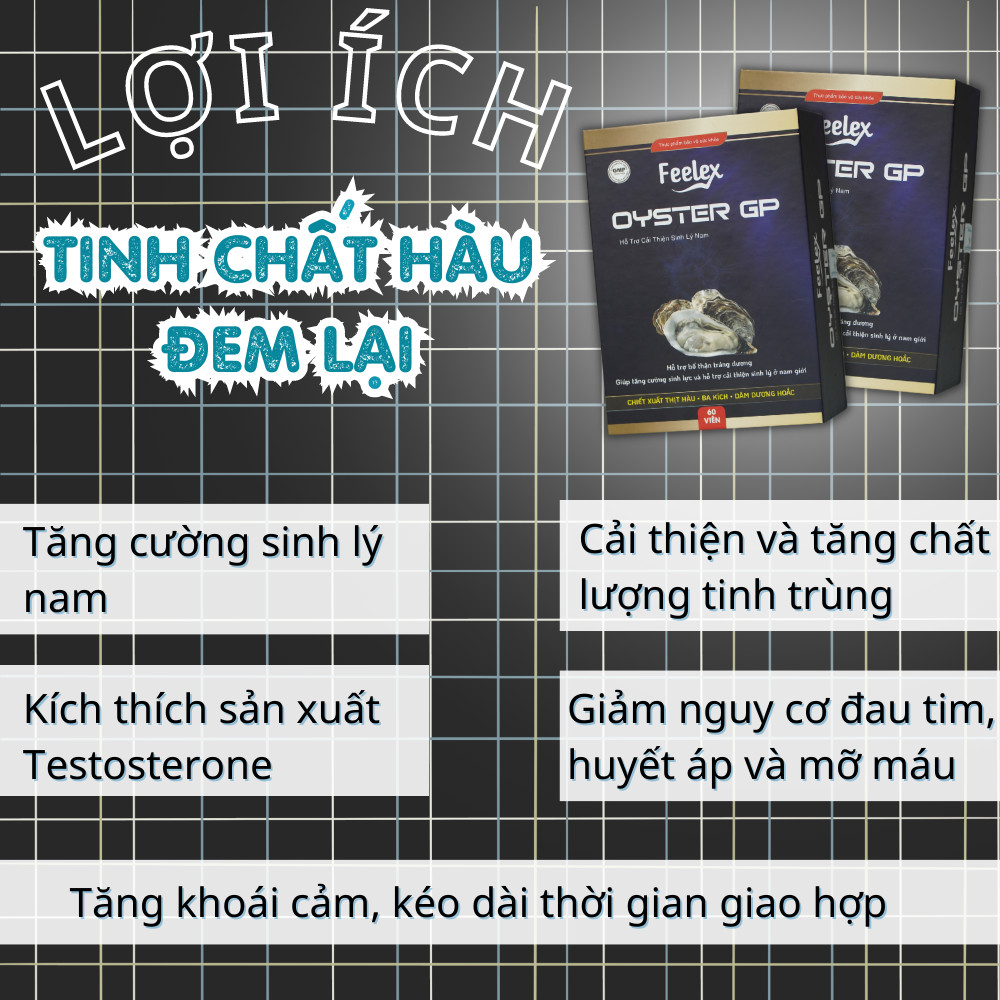 Mô tả Tinh chất hàu biển cao cấp Feelex Oyster GP tăng cường sinh lý nam  hộp 60 viên - 4