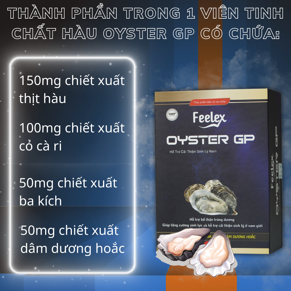 Mô tả Tinh chất hàu biển cao cấp Feelex Oyster GP tăng cường sinh lý nam  hộp 60 viên - 5