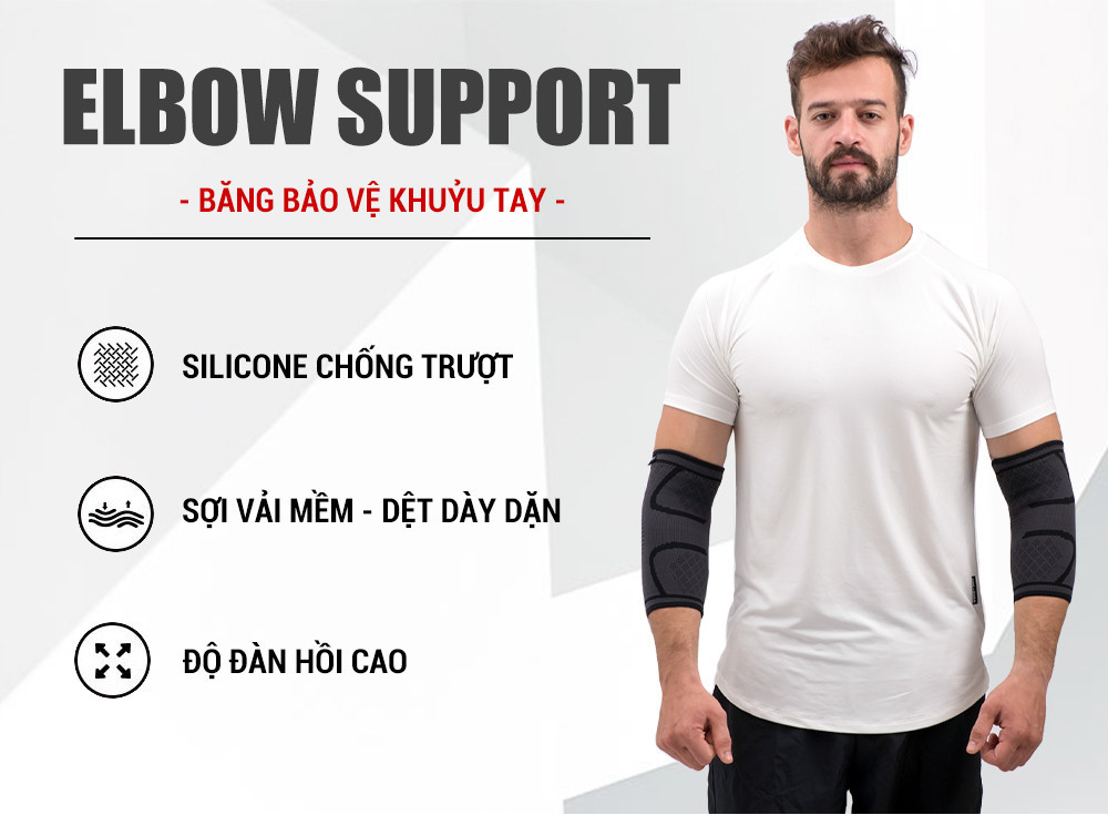 Mô tả Băng quấn bảo vệ khuỷu tay Aolikes hỗ trợ tập luyện chơi thể thao chất liệu vải thun co giãn thoáng mát - 4
