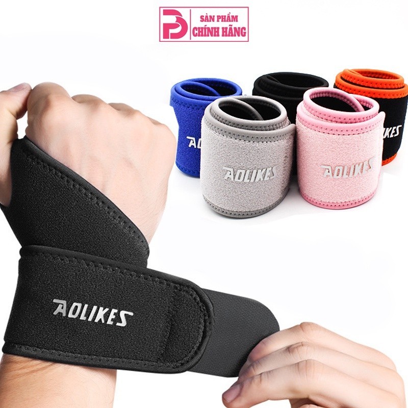 Mô tả Đai cuốn cổ tay tập gym thể thao Aolikes hỗ trợ các bài tập tạ tập tay - 1