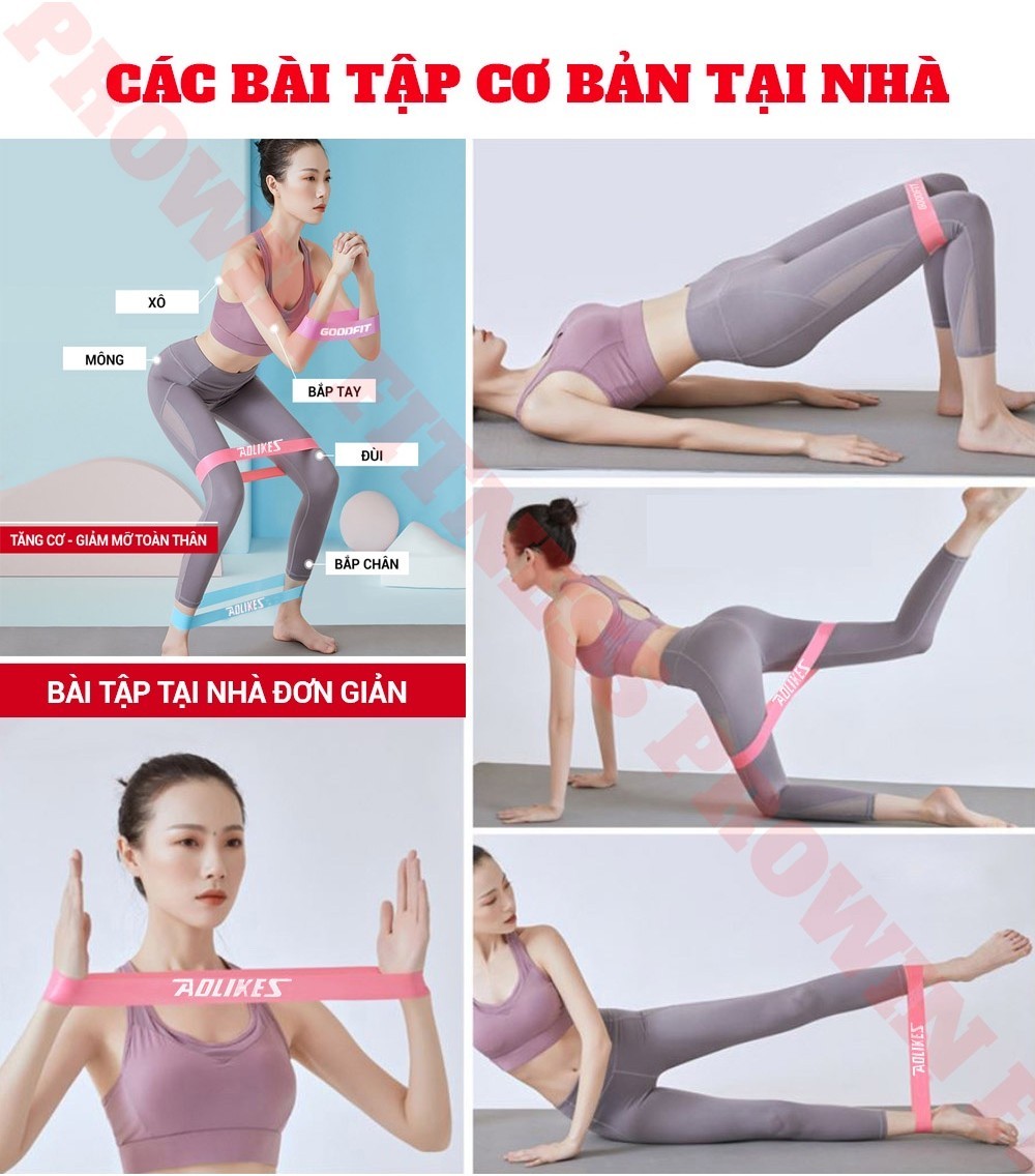 Mô tả Dây miniband Aolikes kháng lực tập gym chân mông tay đùi cao su đàn hồi nam nữ - 3