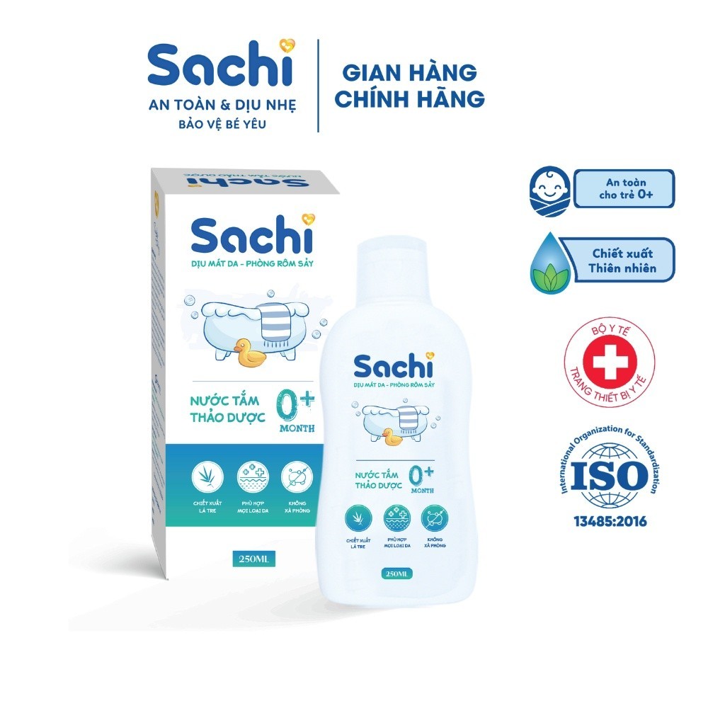 Mô tả Nước Tắm Thảo Dược An Toàn Cho Bé SACHI Chai 250ml Làm Sạch, Ngăn Ngừa Rôm Sảy, Mảng Bám Da Đầu - 1