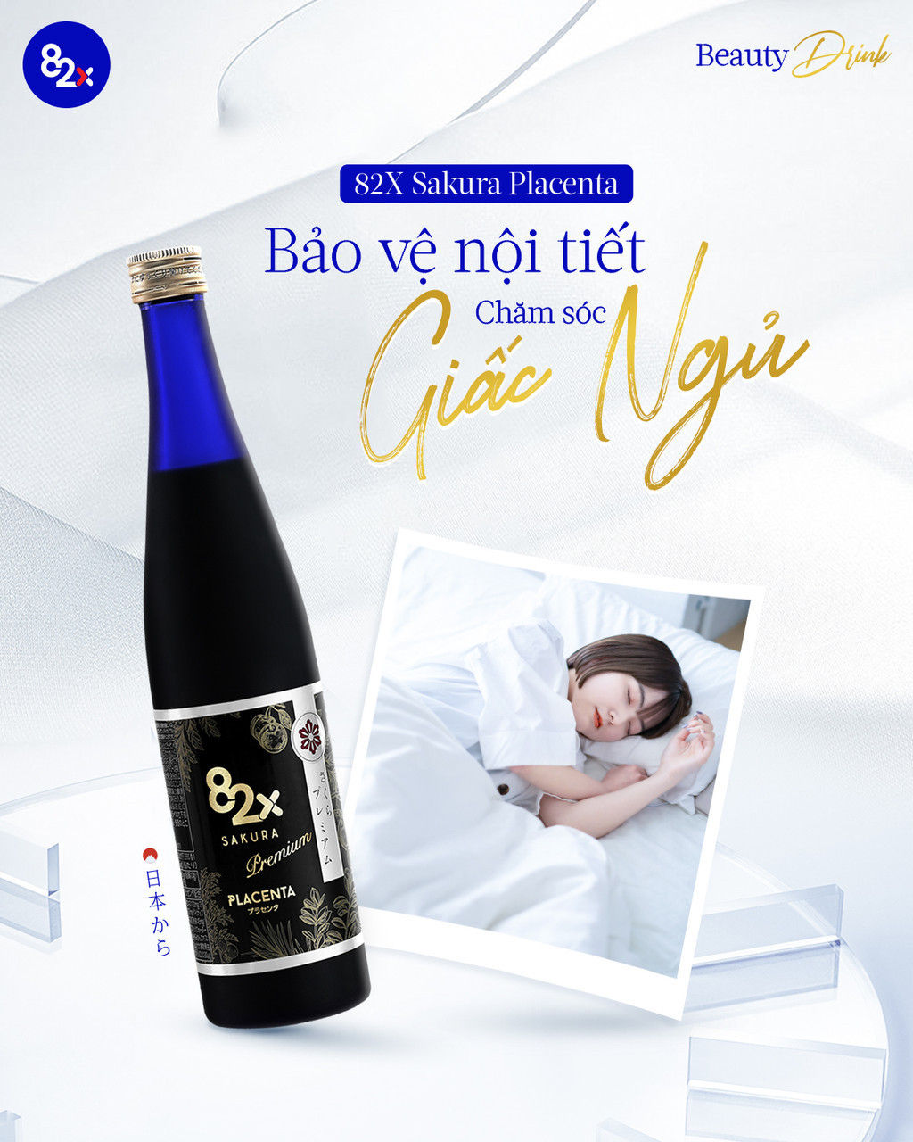 Mô tả Nước Uống Đẹp Da 82X SAKURA PLACENTA PREMIUM Dòng Cao Cấp - Cân Bằng Nội Tiết, Sáng Đều Màu Da - 5