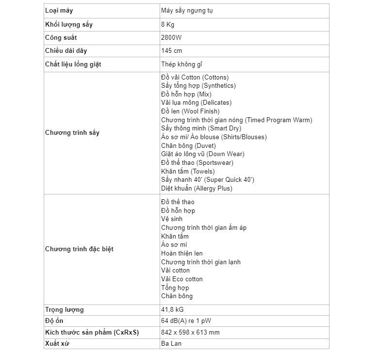 vn 11134202 7r98o lwpaq5cve21952 MÁY SẤY NGƯNG TỤ BOSCH 8KG WPG23100SG - SERIES 6 (TRẮNG) - HÀNG CHÍNH HÃNG