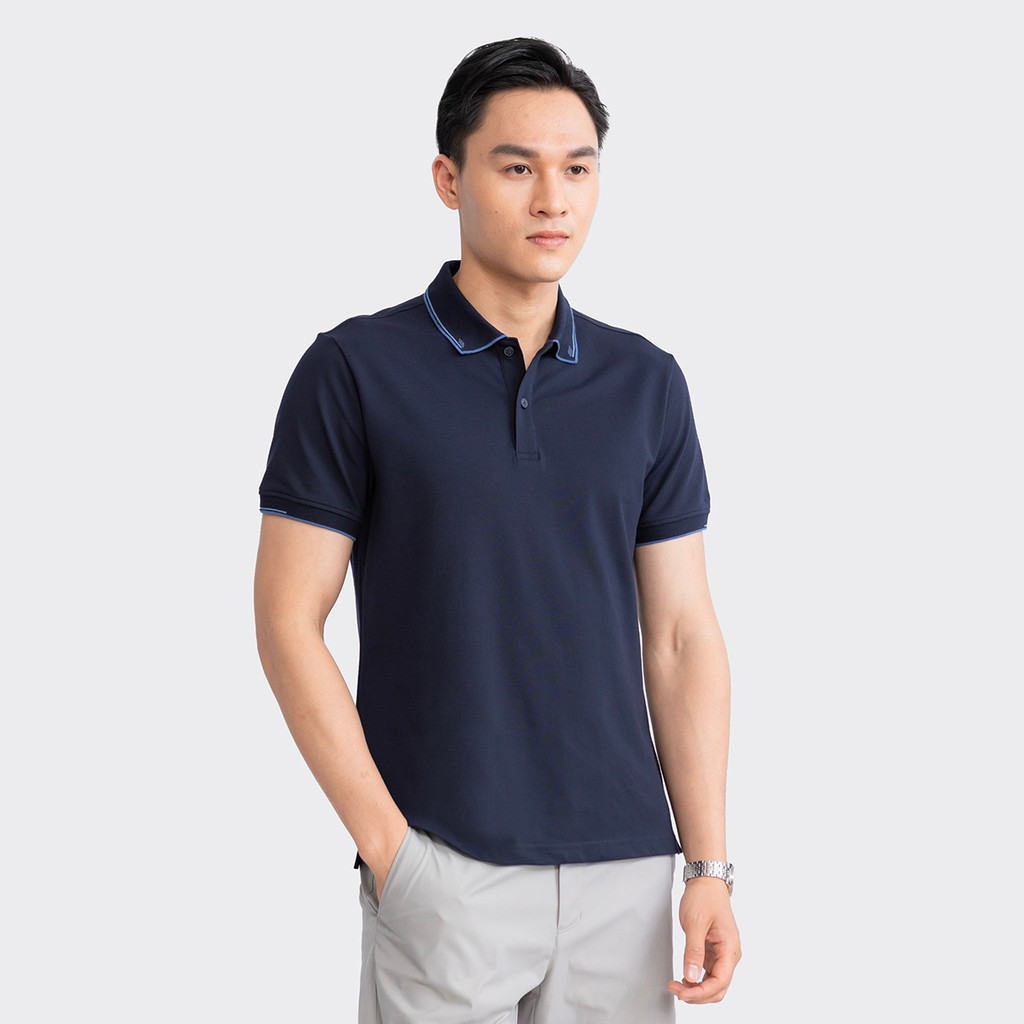 Mô tả Áo polo Nam INSIDEMEN Tay Ngắn Cổ Bẻ Họa Tiết Trẻ Trung Regular Fit IPS025S3 - 2