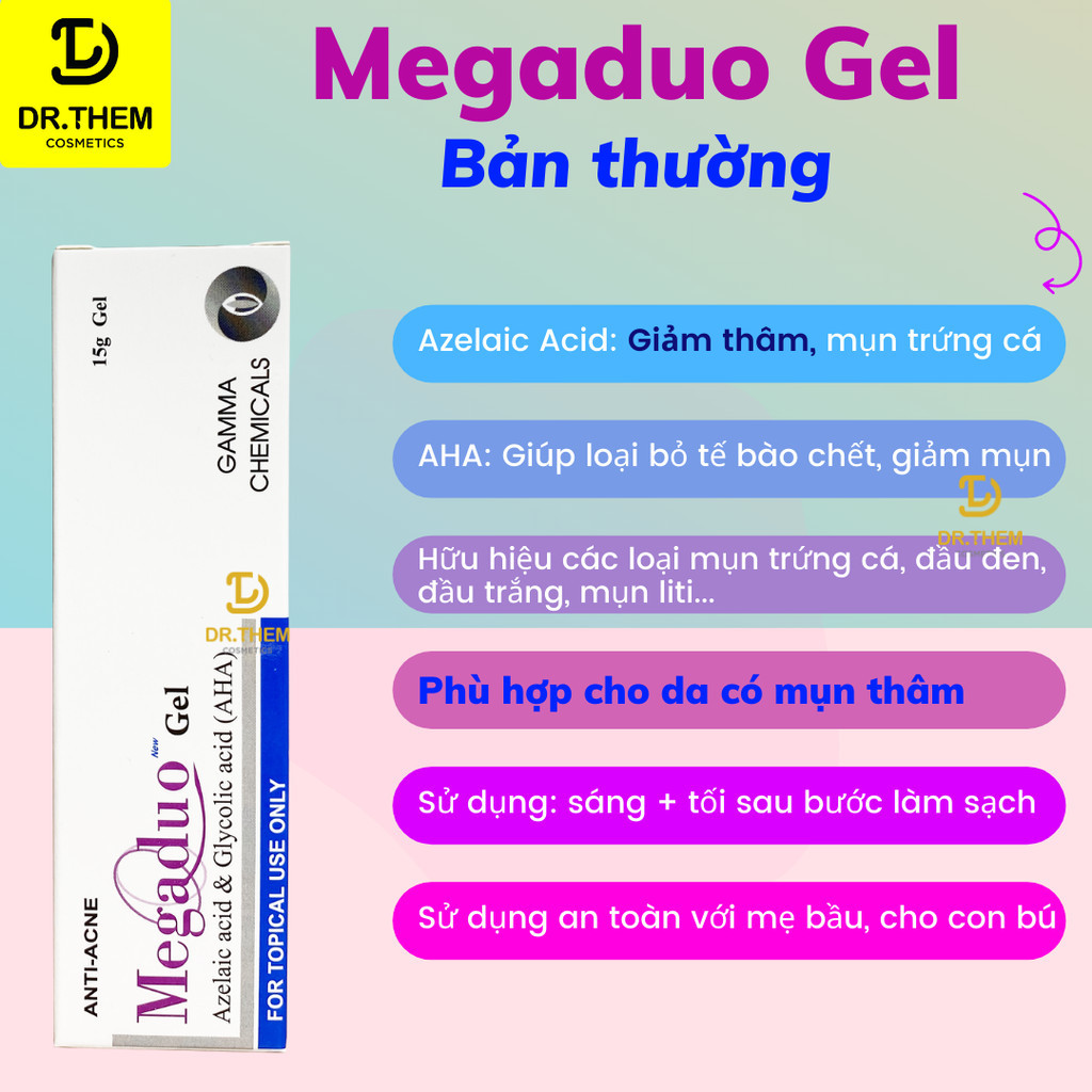 Megaduo Gel/Plus Gamma 15g-30g, Gel Giảm Mụn Ẩn, Thâm, Đầu Đen Cho Da ...