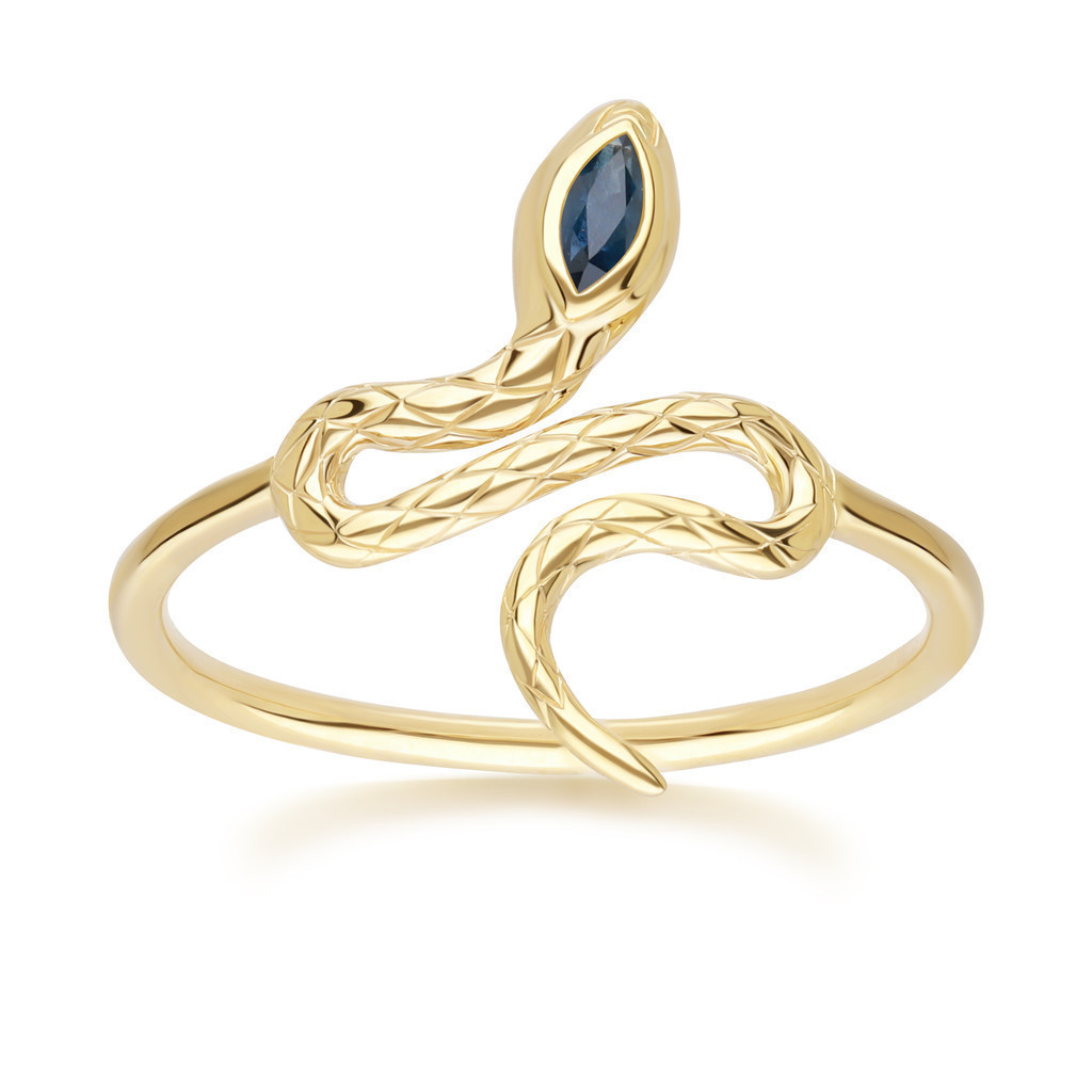 Mô tả PRIMA Nhẫn  9K - Đính Đá Blue Sapphire- BST Serpent - 132R8457-03 - 1