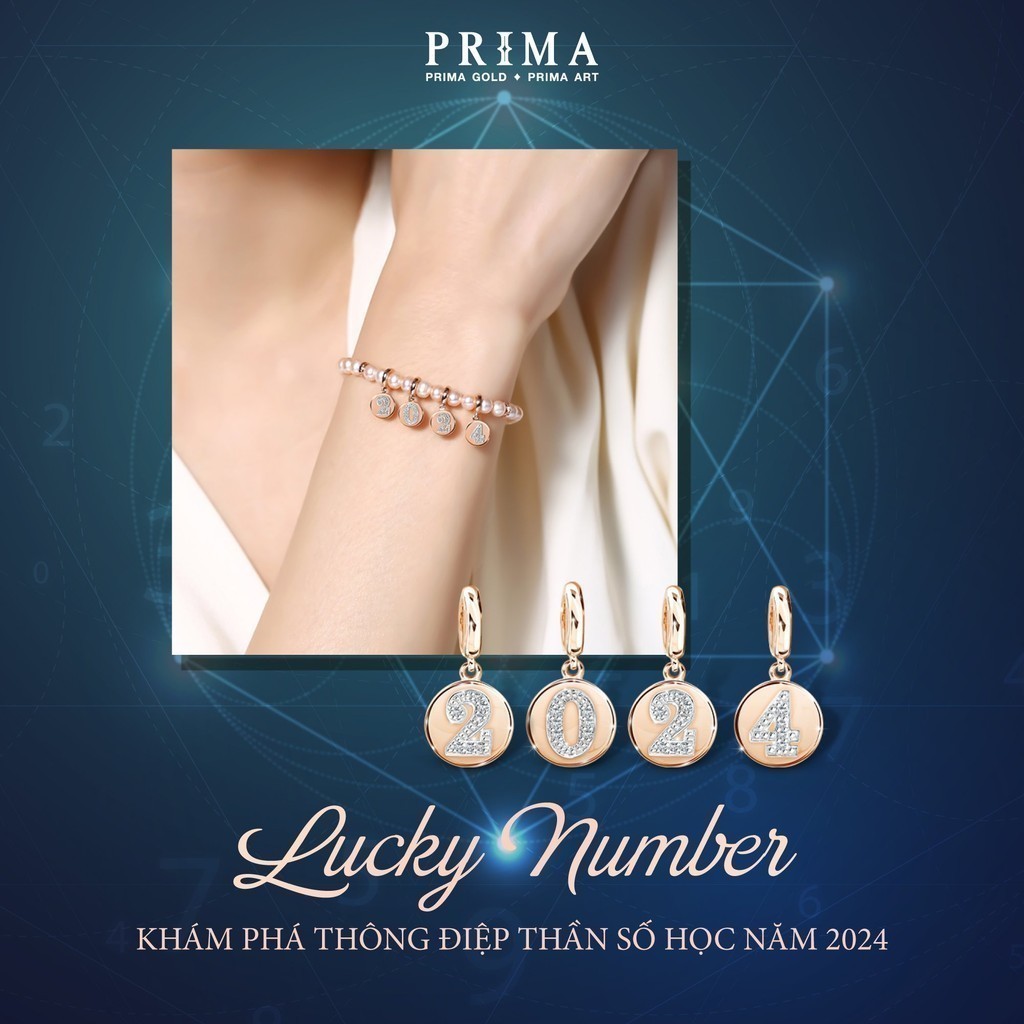 PRIMA Lắc Tay Vàng 9K - Lucky Number