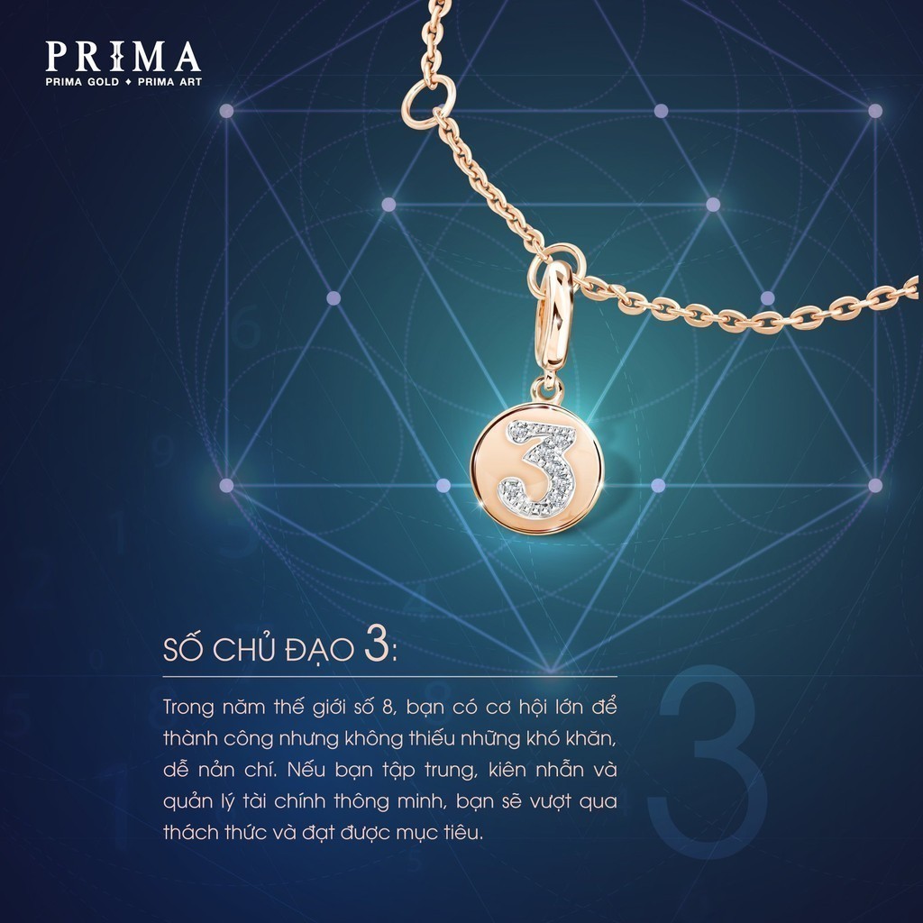 PRIMA Lắc Tay Vàng 9K - Lucky Number