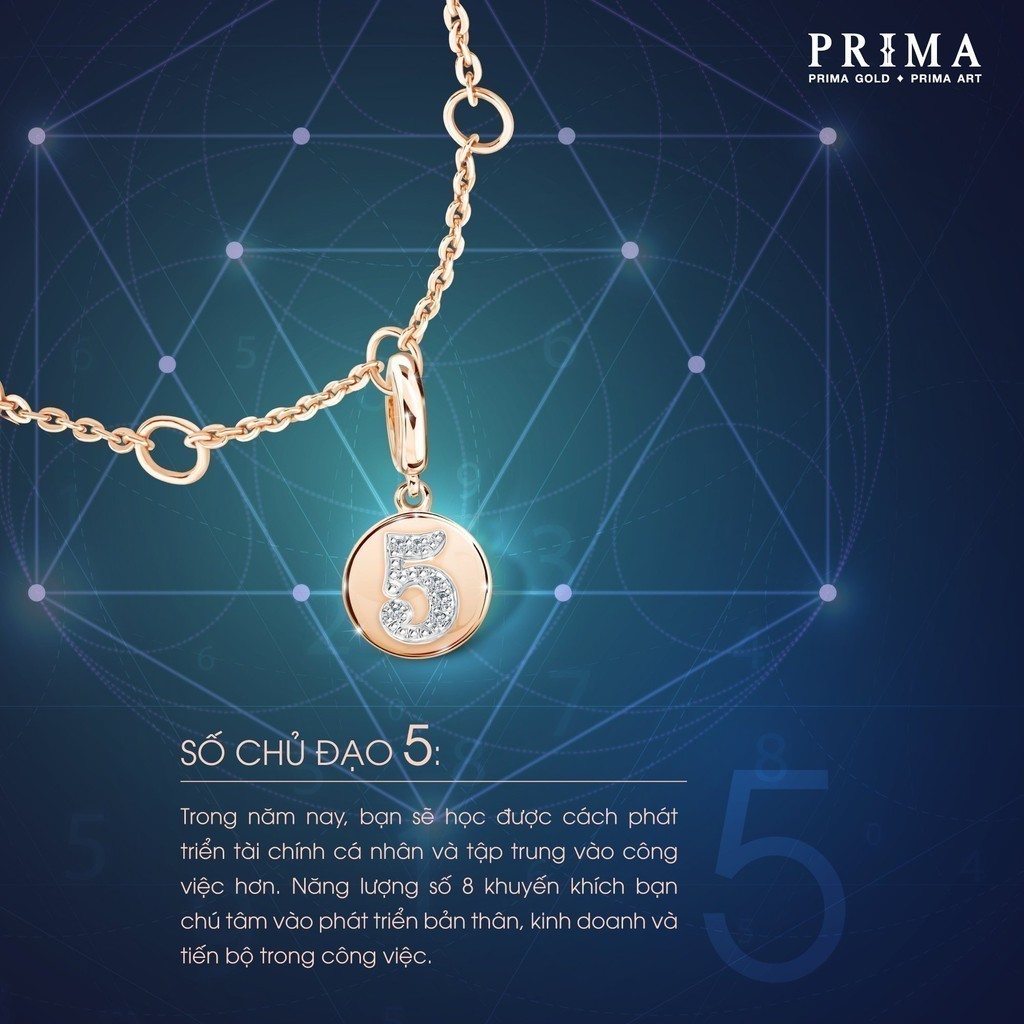 PRIMA Lắc Tay Vàng 9K - Lucky Number