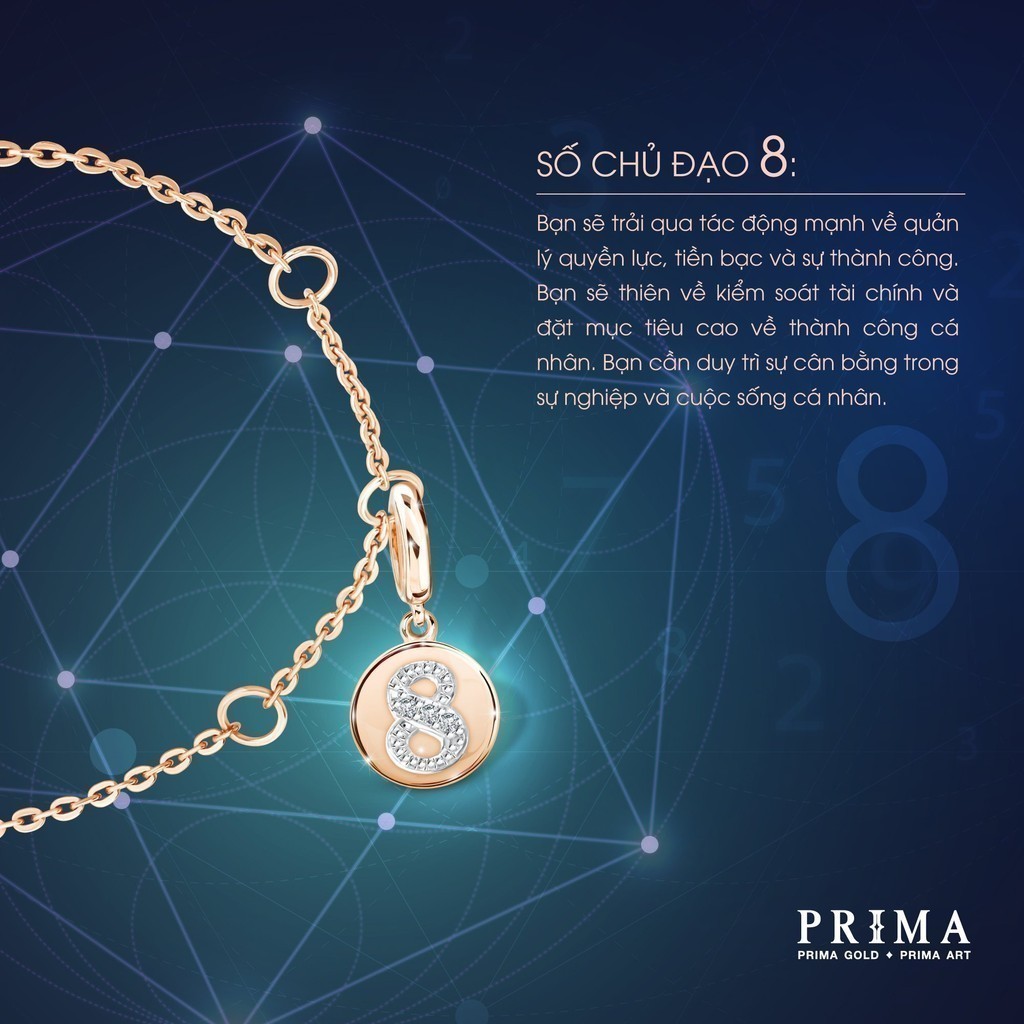 PRIMA Lắc Tay Vàng 9K - Lucky Number