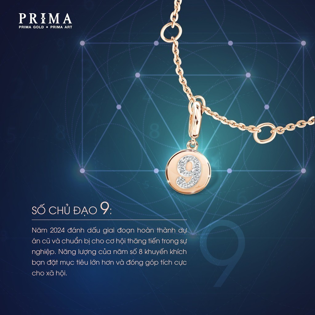 PRIMA Lắc Tay Vàng 9K - Lucky Number
