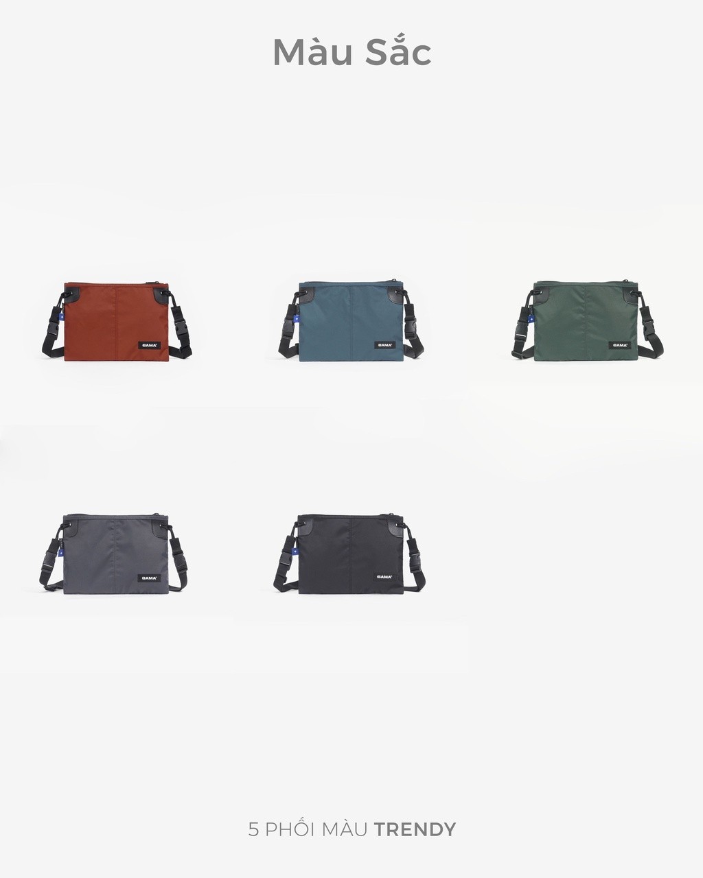 Mô tả Túi đeo chéo nam nữ BAMA Slim Shoulder Bag chống nước nhiều ngăn, túi mini thời trang - 5