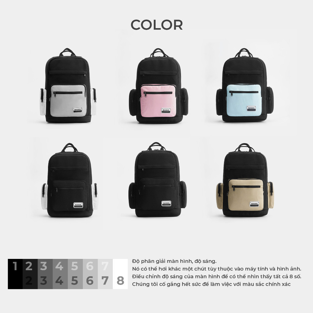Mô tả Balo nam nữ đi học đi làm BAMA Casual Backpack chống nước nhiều ngăn, cặp sách đi học đựng laptop 15 6 inch - 4