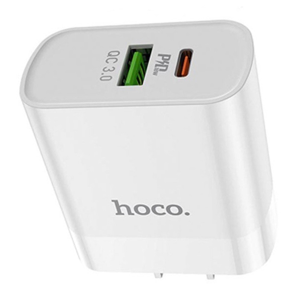 Mô tả Củ sạc PD 20W Hoco C80 2 cổng ( USB + Type-C ) sạc nhanh tối đa 3A, Q.C 3.0, tương thích nhiều thiết bị, tiện lợi ( US ) - 1
