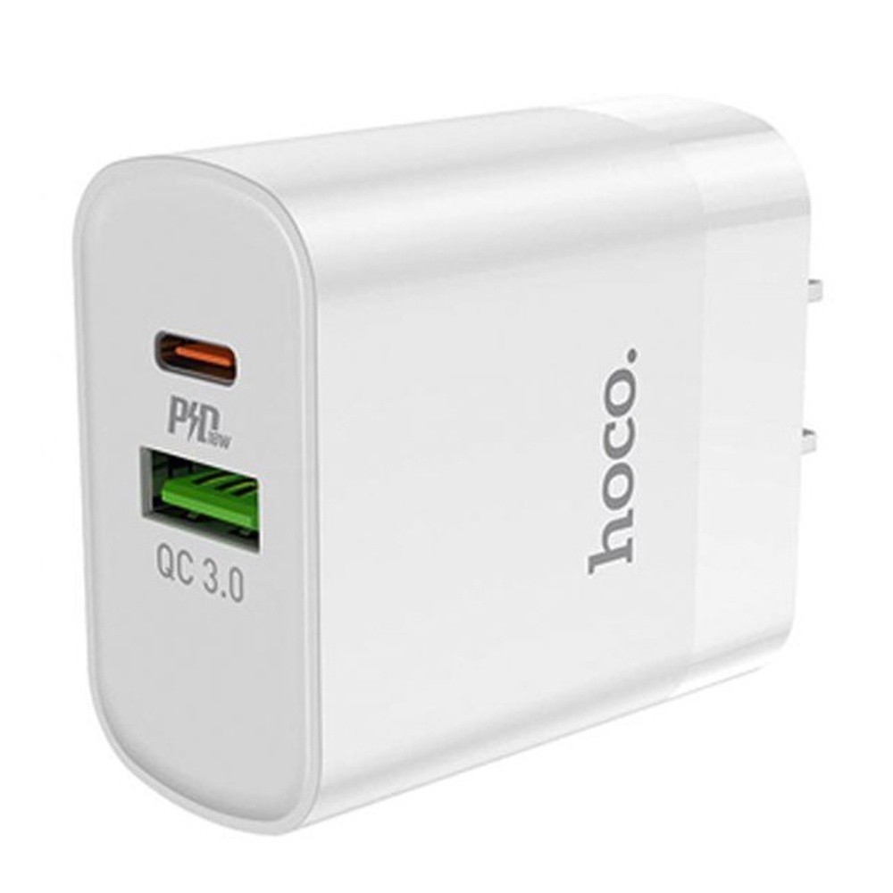 Mô tả Củ sạc PD 20W Hoco C80 2 cổng ( USB + Type-C ) sạc nhanh tối đa 3A, Q.C 3.0, tương thích nhiều thiết bị, tiện lợi ( US ) - 2
