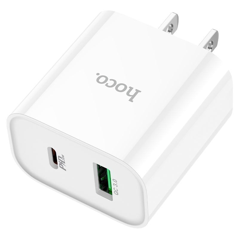Mô tả Củ sạc PD 20W Hoco C80 2 cổng ( USB + Type-C ) sạc nhanh tối đa 3A, Q.C 3.0, tương thích nhiều thiết bị, tiện lợi ( US ) - 4