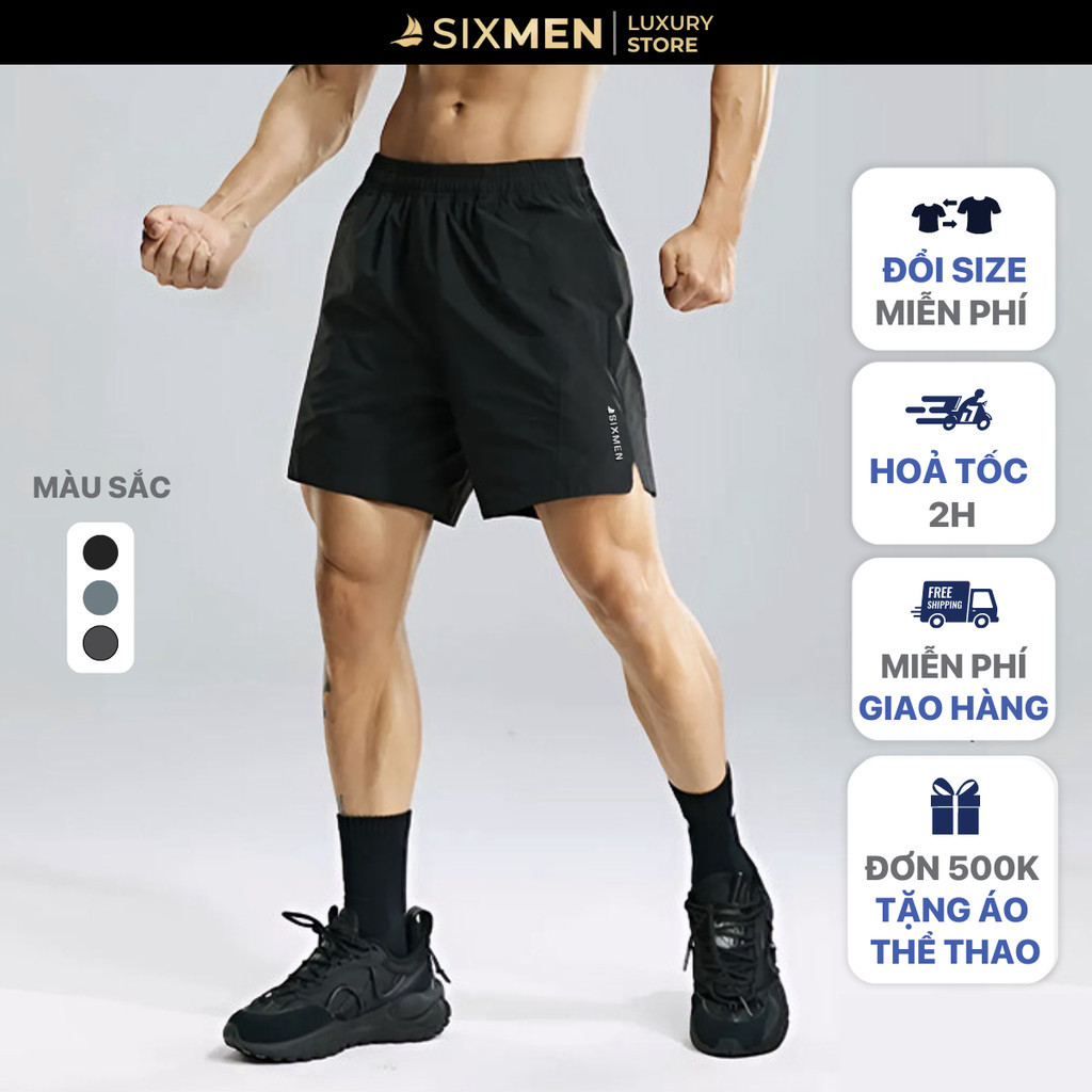 Mô tả Quần đùi nam SIXMEN [Tặng Kèm Hộp Quà] vải gió cao cấp xin mềm mại, co giãn, vận động thoải mái - 2