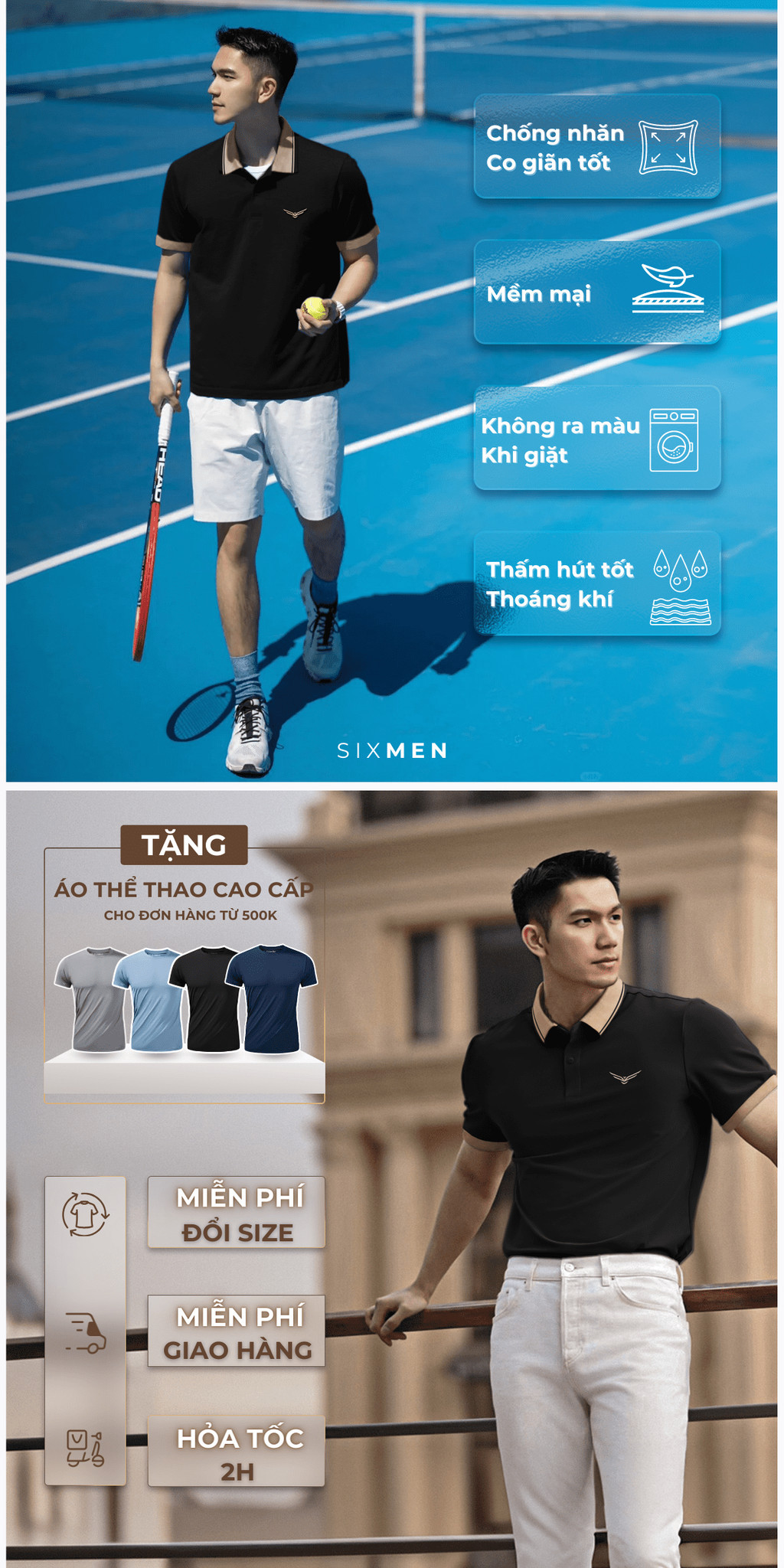 Mô tả Áo polo nam cao cấp DAVIN EAGLE [Tặng Kèm Hộp Quà Xịn] Vải FeelMax thoáng mát, thanh lịch - SIXMEN - 12