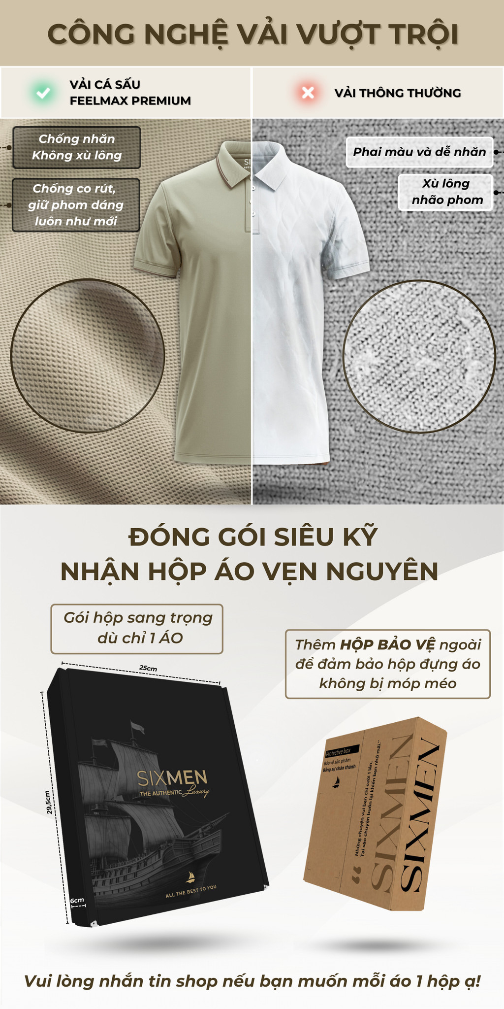 Mô tả Áo polo nam cao cấp có cổ GALIO [Tặng Kèm Hộp Quà] Vải cá sấu FeelMax thoáng mát - SIXMEN - 7