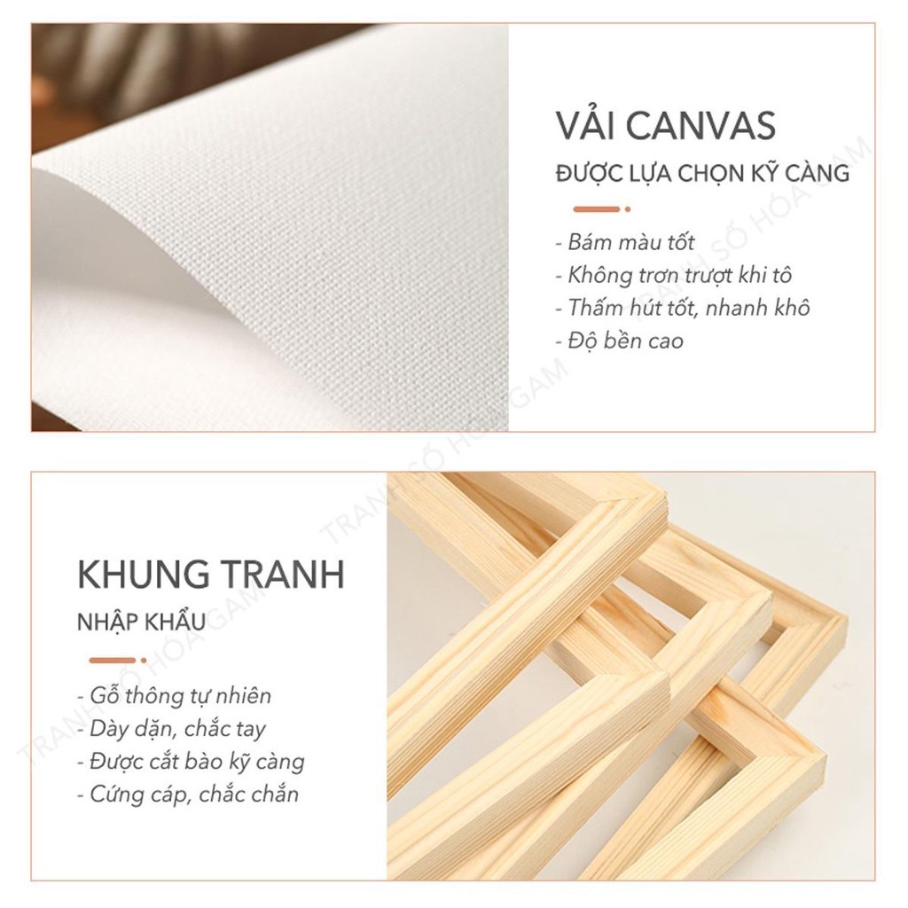 Mô tả Tranh tô màu theo số động vật cute dễ thương GAM size mini 20x20cm dễ tô - 3