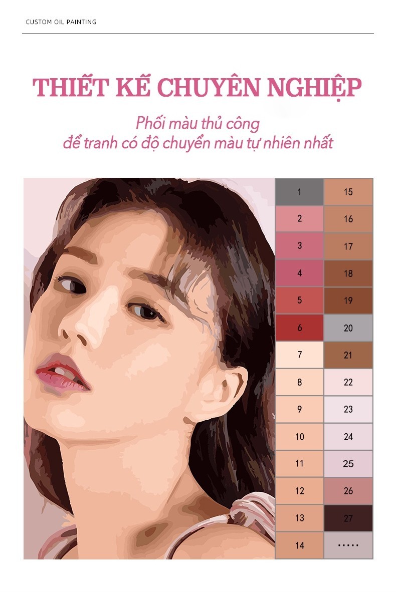 Mô tả Tranh tô màu theo số theo yêu cầu GAM thiết kế theo hình ảnh cá nhân từ 24 đến 48 màu - 1