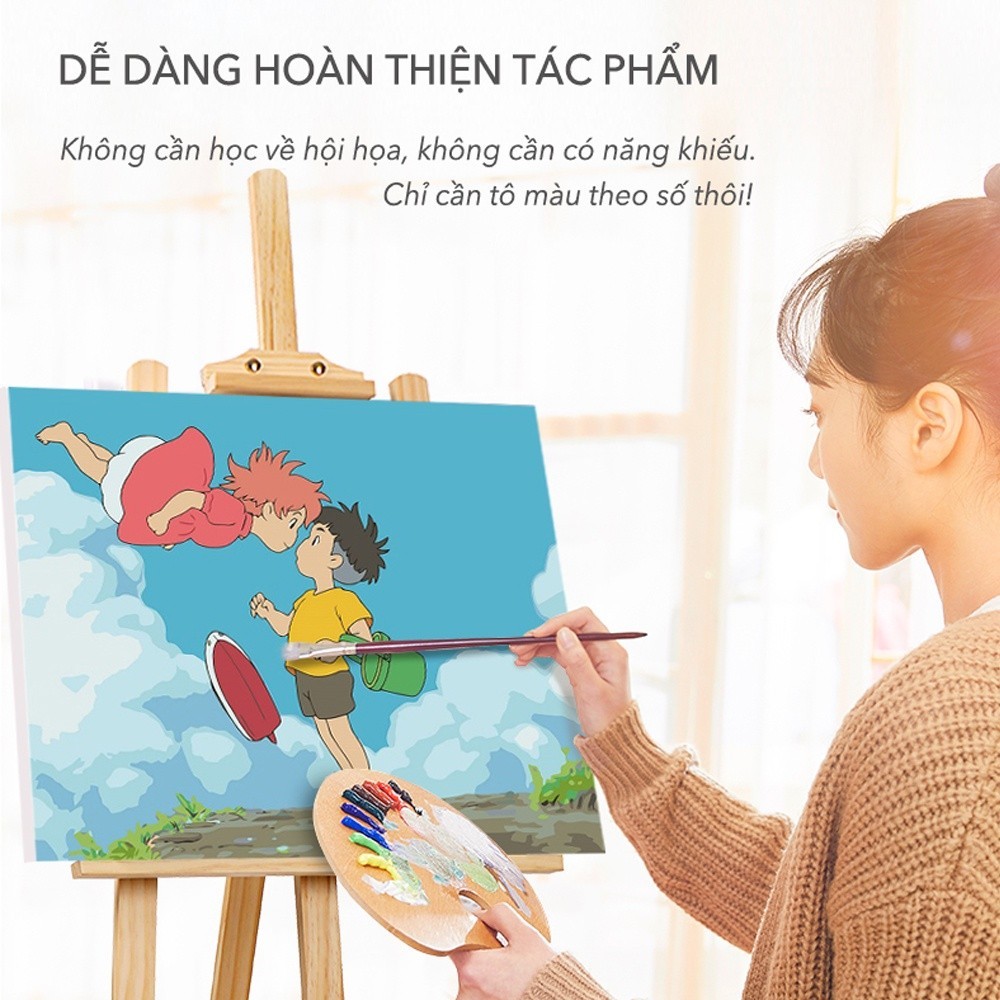 Mô tả Tranh tô màu theo số sơn dầu số hoá Gam mẫu sale chọn lọc hot trend có khung dày 2.5cm - 1