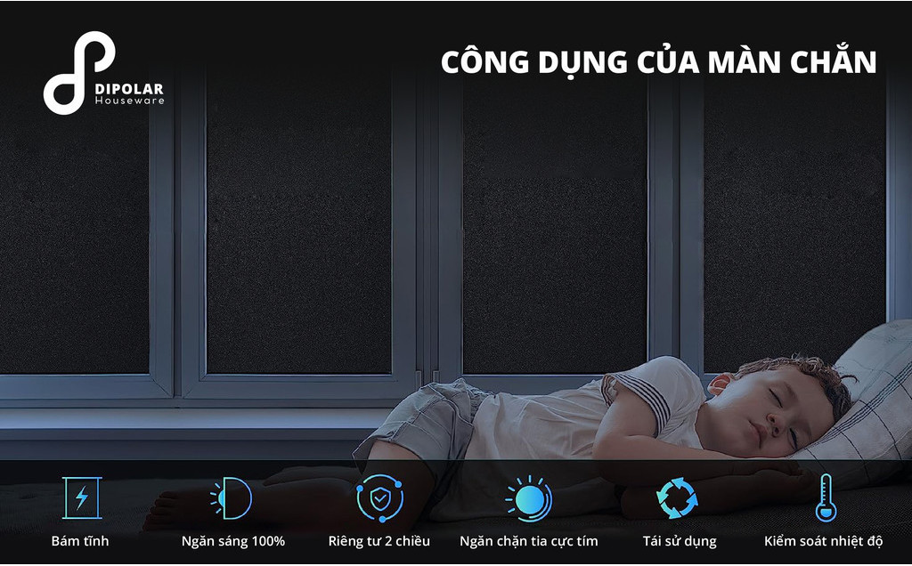 Rèm Cửa Sổ Dán Tường Chống Nắng DIPOLAR Che Nắng Chắn Sáng Chống Tia UV ...