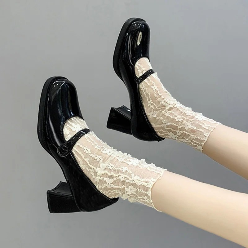Mô tả Giày cao gót đế vuông quai ngọc thời trang 7cm FAROSA - C24 chất da bóng cực sang chảnh (FORM TO) - 2
