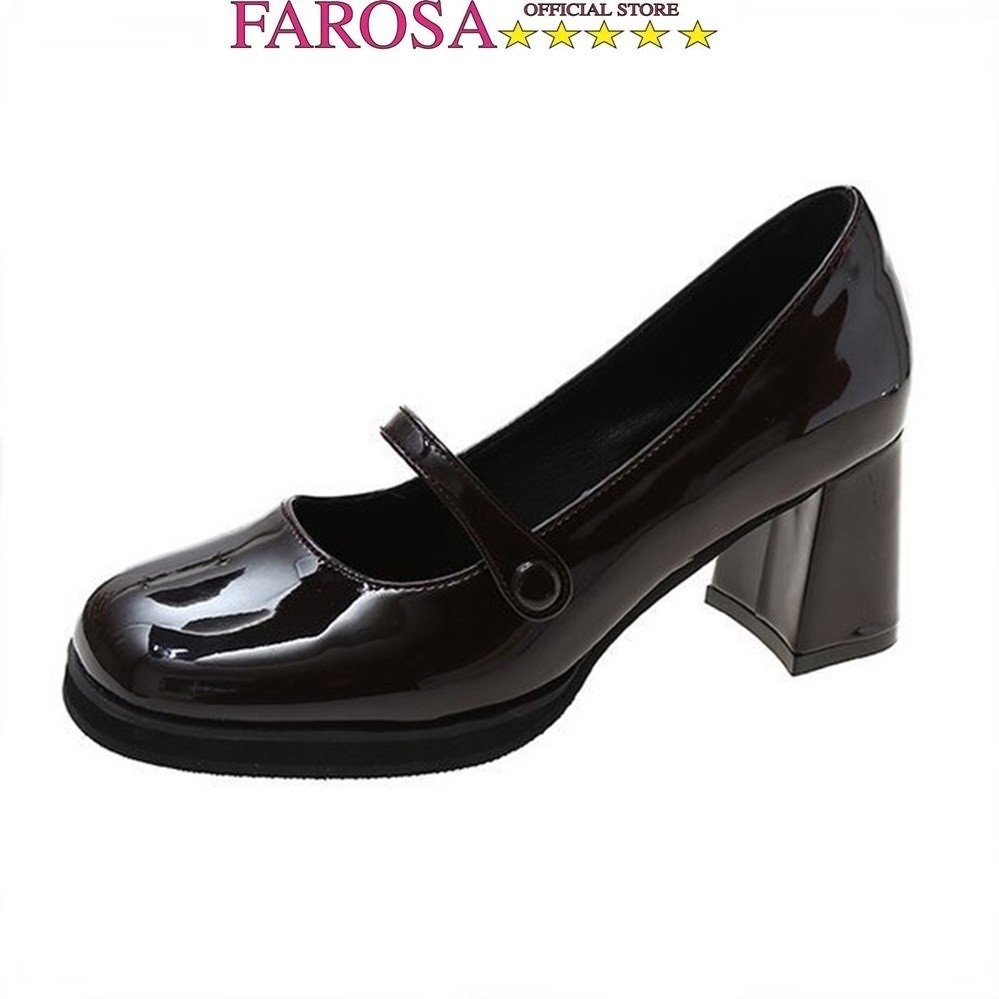 Mô tả Giày cao gót đế vuông quai ngọc thời trang 7cm FAROSA - C24 chất da bóng cực sang chảnh (FORM TO) - 5