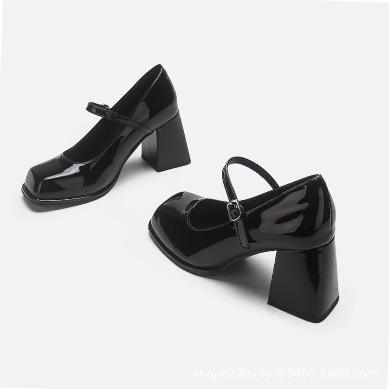 Mô tả Giày cao gót nữ bít mũi quai cài gót 7cm FAROSA - C29 giày da bóng dáng merry janes sang chảnh (FORM TO) - 2