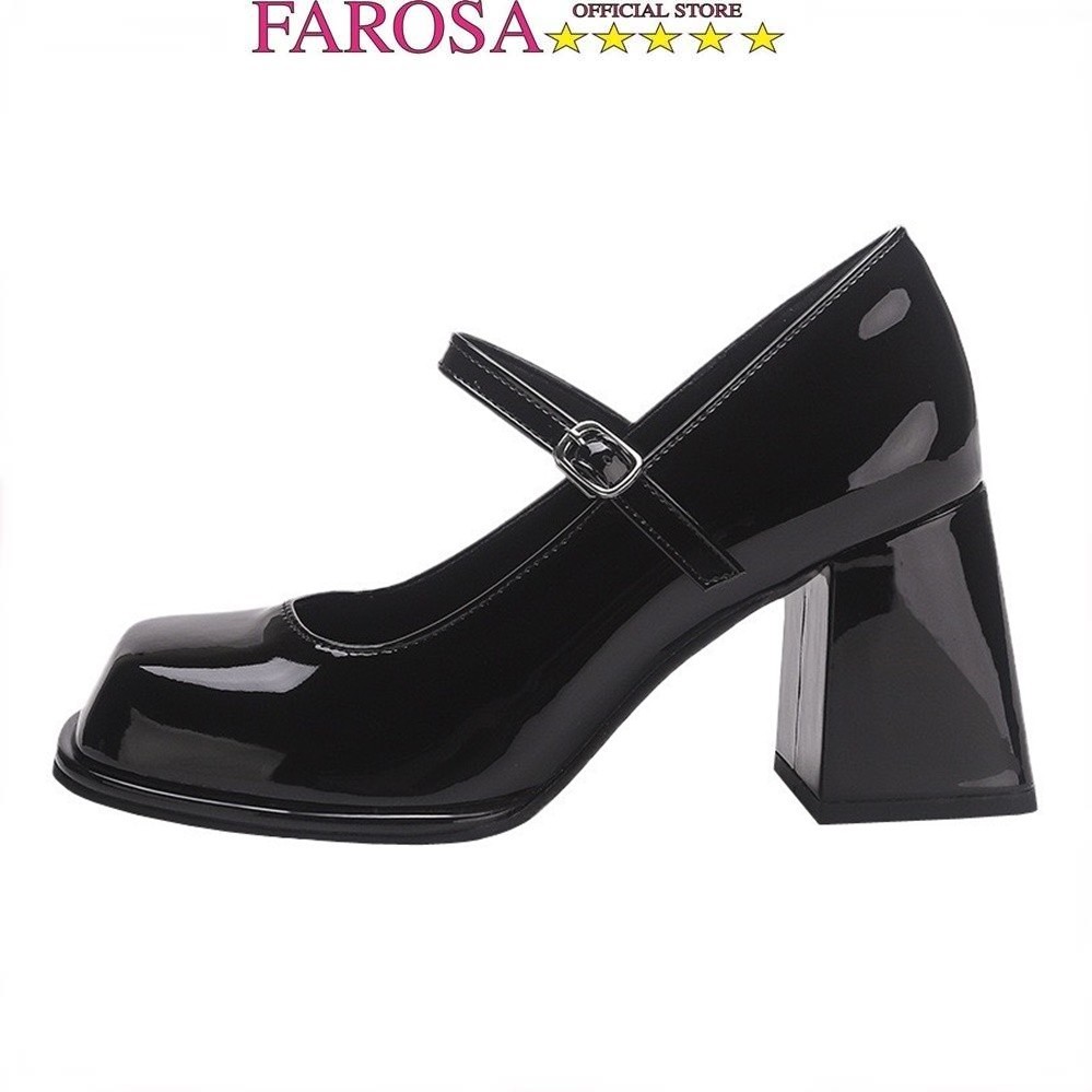 Mô tả Giày cao gót nữ bít mũi quai cài gót 7cm FAROSA - C29 giày da bóng dáng merry janes sang chảnh (FORM TO) - 6