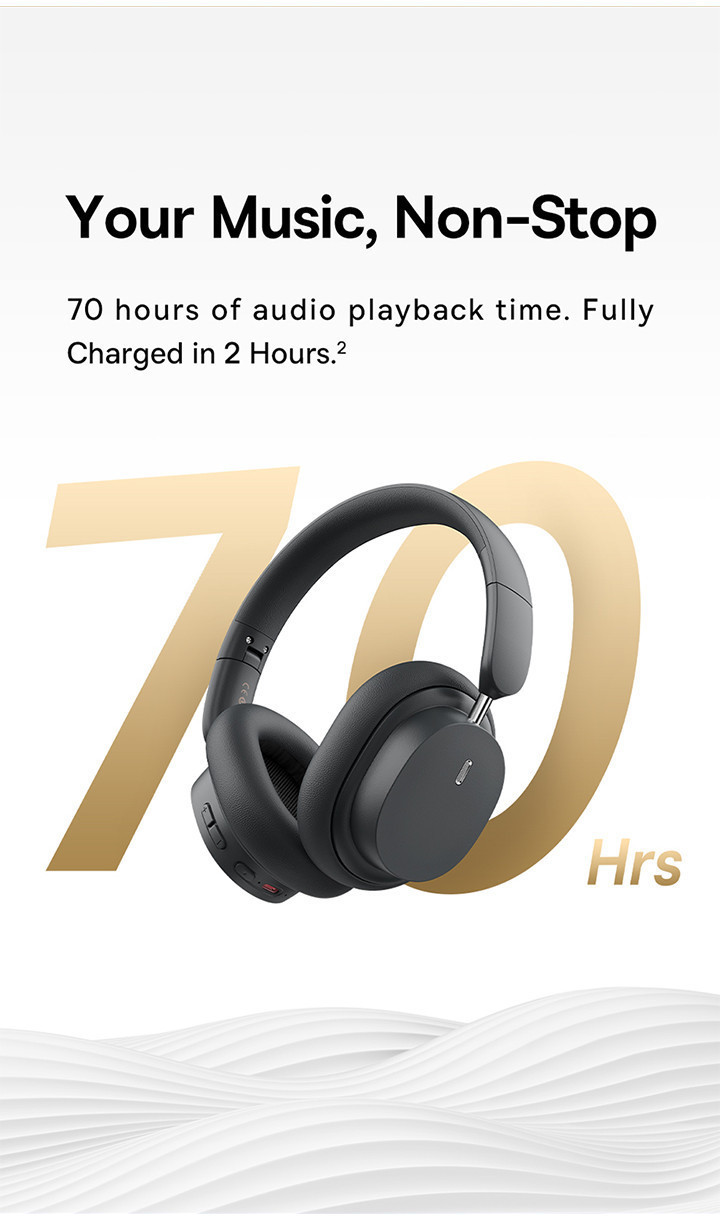 Mô tả Tai nghe Bluetooth chụp tai Baseus Bowie D05 không dây Bluetooth 5.3 chống ồn ANC 70h - 4