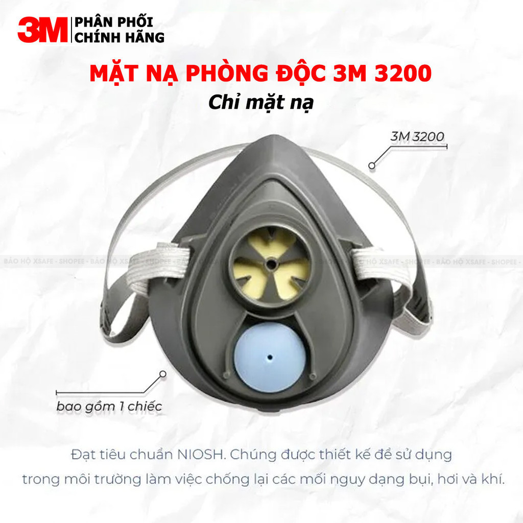 Bộ mặt nạ phòng độc 3M 3200-3301K-7711-385 (4 món) - Mặt nạ chống độc ...