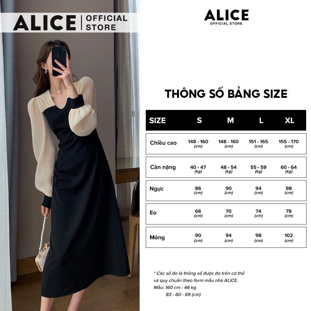 Mô tả Đầm Thiết Kế Dáng Dài Tiểu Thư ALICE Tay Bồng Dập Ly Voan Lụa, Thiết Kế Thanh Lịch, Đi Làm Công Sở, Đi Chơi Dạo Phố V717 - 3