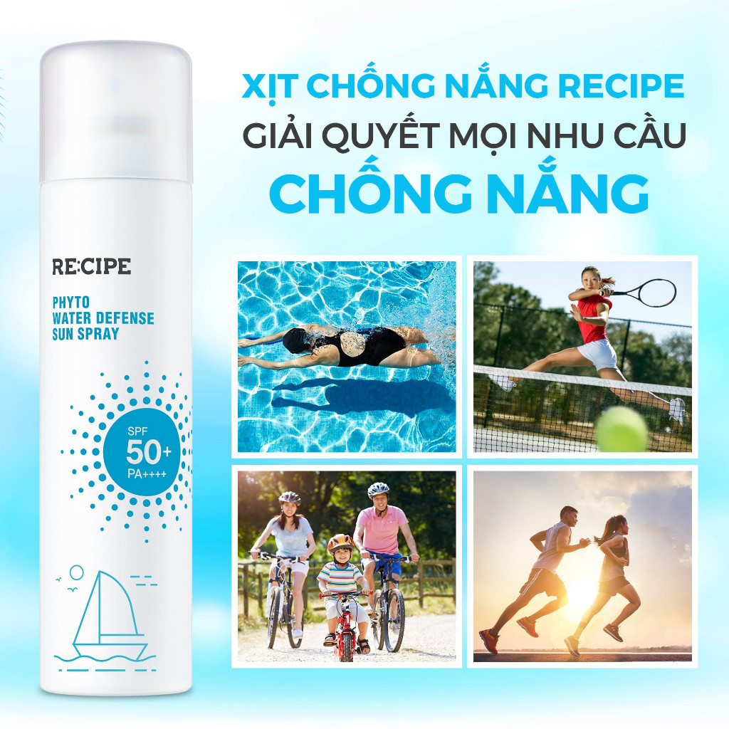 Mô tả Xịt Chống Nắng RECIPE với chỉ SPF50+ PA+++ giúp chống nắng lâu trôi, an toàn dịu nhẹ với làn da - 2