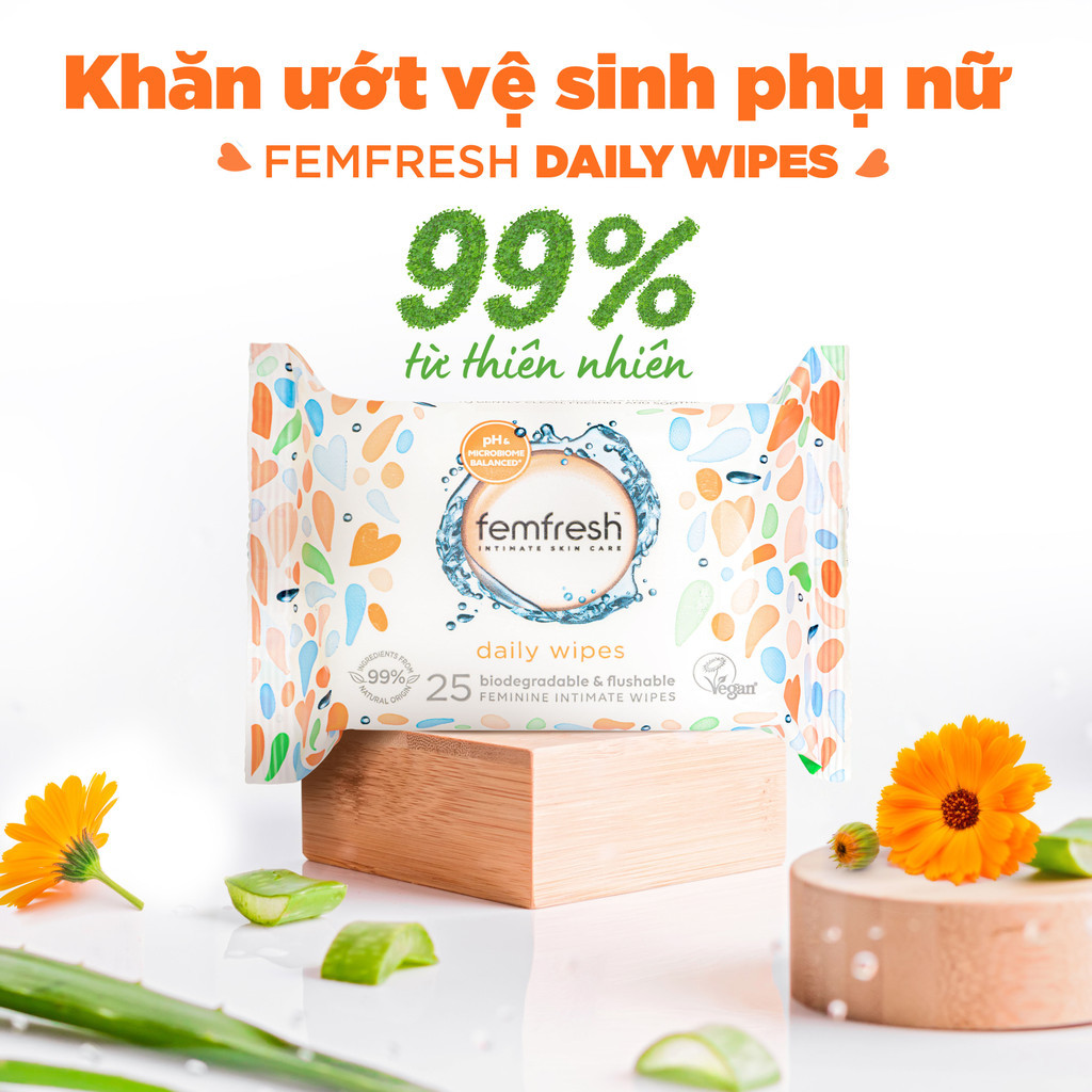 Mô tả Khăn giấy ướt vệ sinh vùng kín phụ nữ cao cấp Femfresh Anh Quốc - 1