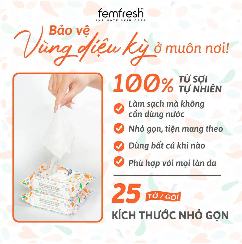 Mô tả Khăn giấy ướt vệ sinh vùng kín phụ nữ cao cấp Femfresh Anh Quốc - 6