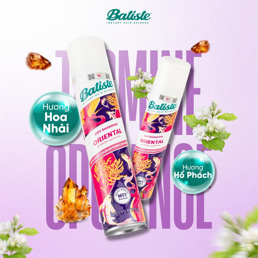 Mô tả Dầu gội khô Batiste Dry Shampoo, giúp làm tóc bồng bềnh, loại bỏ dầu thừa, bết dính - 200ml - 5