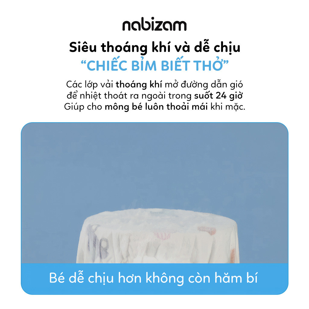 Mô tả Combo 4 Bịch Tã/Bỉm Đêm NABIZAM Signature Summer Nội Địa Hàn, Mỏng Mềm, Thoáng Khí, Siêu Thấm Hút Cho Bé 8-22kg - 6