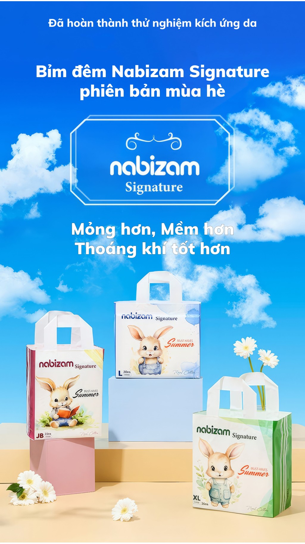 Mô tả Set 2 Miếng Bỉm Đêm NABIZAM Signature Summer Nội Địa Hàn, Mỏng Mềm, Thoáng Khí, Siêu Thấm Hút Cho Bé 8-22kg - 2