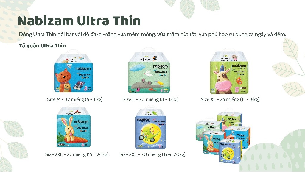 Mô tả Combo Tã/Bỉm Dán/Quần NABIZAM Êm Mỏng Vượt Trội Chống Tràn Tối Đa Cho Bé Từ 3kg Đến 25kg 20-50 Miếng/Bịch - 4