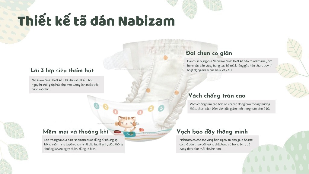 Mô tả Combo Tã/Bỉm Dán/Quần NABIZAM Êm Mỏng Vượt Trội Chống Tràn Tối Đa Cho Bé Từ 3kg Đến 25kg 20-50 Miếng/Bịch - 7