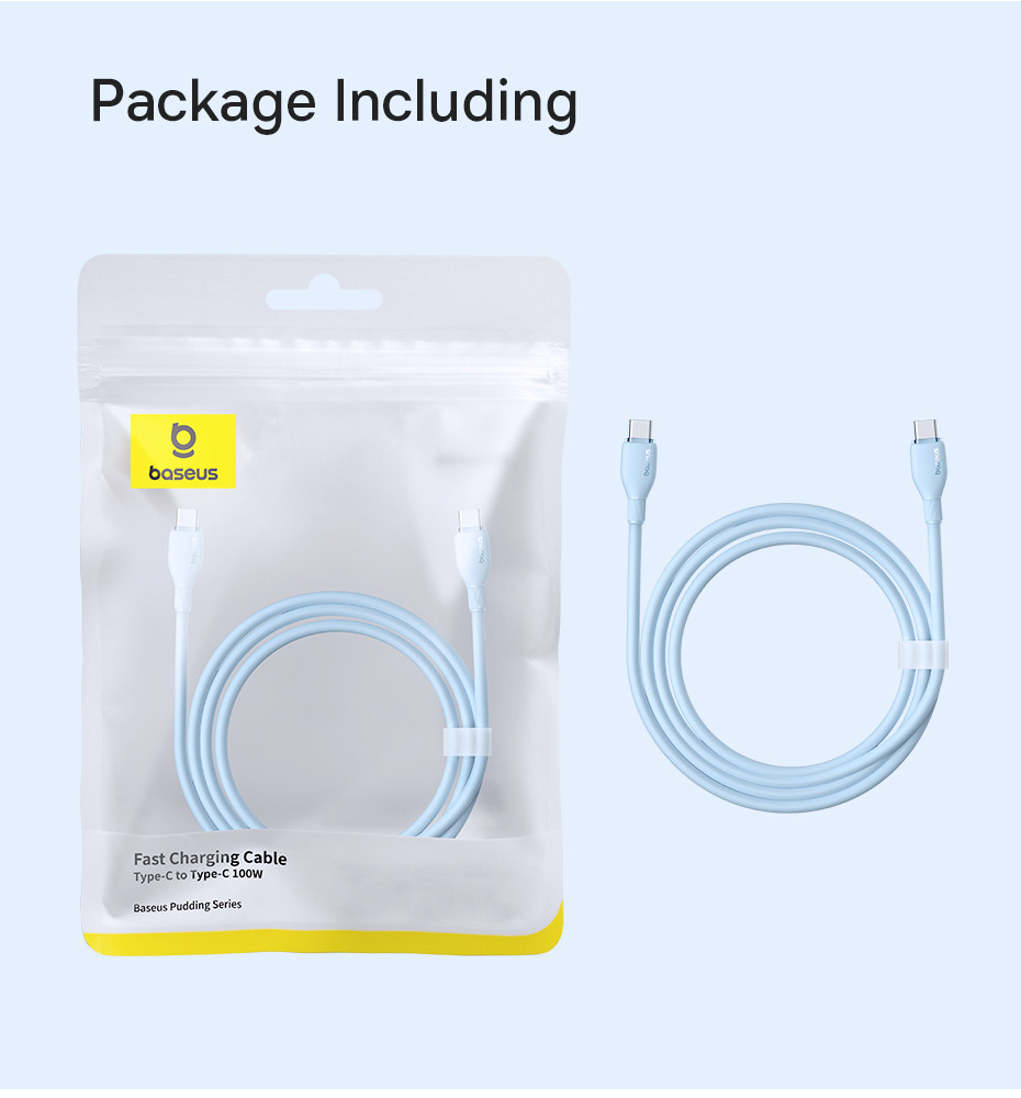 Cáp Sạc Nhanh 100w TypeC to TypeC Baseus Pudding Fast Charging Cable Cho Ip 15 16 17 SamSun LapTop Tablet Huawei Xiaomi – ảnh mô tả chi tiết 2