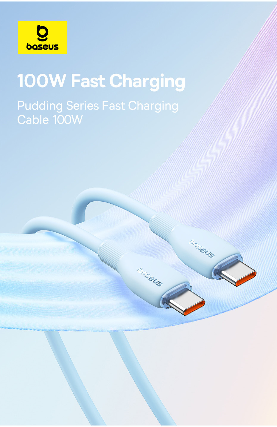 Cáp Sạc Nhanh 100w TypeC to TypeC Baseus Pudding Fast Charging Cable Cho Ip 15 16 17 SamSun LapTop Tablet Huawei Xiaomi – ảnh mô tả chi tiết 11