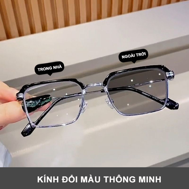 Kính râm nam đổi màu Seisen Kr13 kính mát gọng vuông retro đơn giản ...