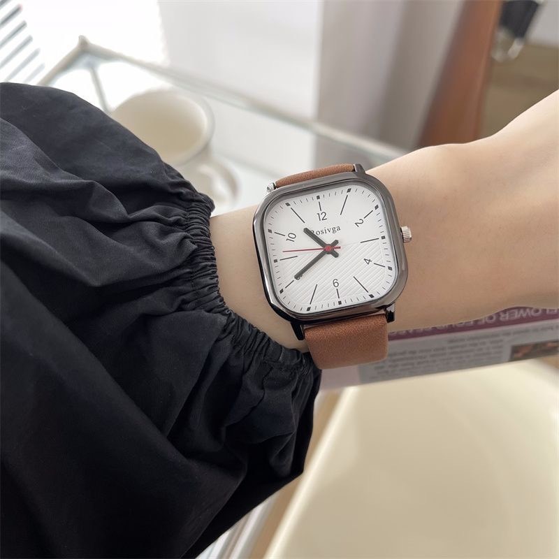 Đồng hồ nam nữ Rosivga R58 mặt số vạch tuyệt đẹp dây da mềm êm tay ...