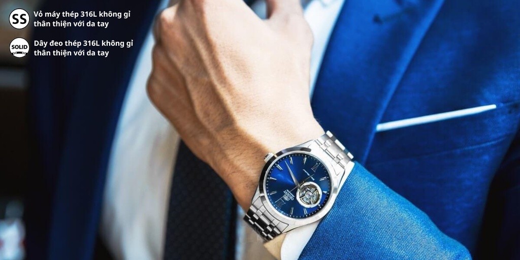 Mô tả Đồng hồ nam Orient Golden Eye Sport FAG0300 cơ lộ máy chống nước kính sapphire chống xước dây thép cao cấp chính hãng - 1