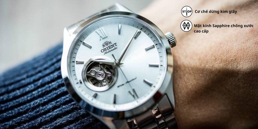 Mô tả Đồng hồ nam Orient Golden Eye Sport FAG0300 cơ lộ máy chống nước kính sapphire chống xước dây thép cao cấp chính hãng - 3